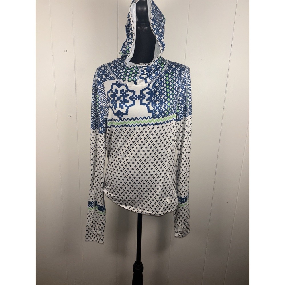 Free People Movement Women's Misty Morning Fair‎ Isle Hooded Top Size L NWT